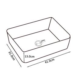 UMYWALKA NABLATOWA CERAMICZNA PROSTOKĄTNA LUXO-WH-410 BIAŁA LUXO-WH-410