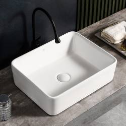 UMYWALKA NABLATOWA CERAMICZNA PROSTOKĄTNA LUXO-WH-480 BIAŁA LUXO-WH-480