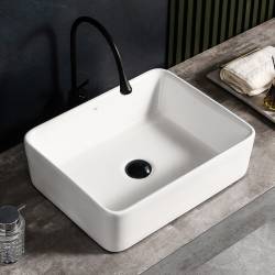 UMYWALKA NABLATOWA CERAMICZNA PROSTOKĄTNA LUXO-WH-480 BIAŁA LUXO-WH-480
