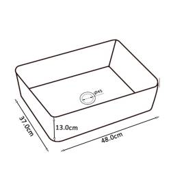 UMYWALKA NABLATOWA CERAMICZNA PROSTOKĄTNA LUXO-WH-480 BIAŁA LUXO-WH-480