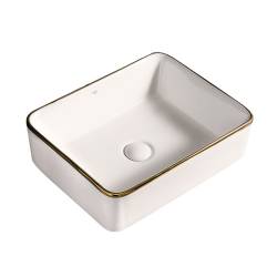 UMYWALKA NABLATOWA CERAMICZNA PROSTOKĄTNA LUXO-WH-GL-480 BIAŁA LUXO-WH-GL-480