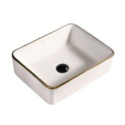 UMYWALKA NABLATOWA CERAMICZNA PROSTOKĄTNA LUXO-WH-GL-480 BIAŁA LUXO-WH-GL-480