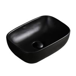 UMYWALKA NABLATOWA CERAMICZNA PROSTOKĄTNA MILO-MTB-370 CZARNA MAT MILO-MTB-370
