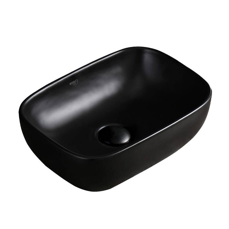 UMYWALKA NABLATOWA CERAMICZNA PROSTOKĄTNA MILO-MTB-370 CZARNA MAT MILO-MTB-370