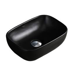 UMYWALKA NABLATOWA CERAMICZNA PROSTOKĄTNA MILO-MTB-370 CZARNA MAT MILO-MTB-370
