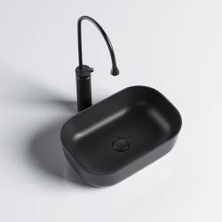 UMYWALKA NABLATOWA CERAMICZNA PROSTOKĄTNA MILO-MTB-370 CZARNA MAT MILO-MTB-370