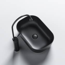 UMYWALKA NABLATOWA CERAMICZNA PROSTOKĄTNA MILO-MTB-370 CZARNA MAT MILO-MTB-370