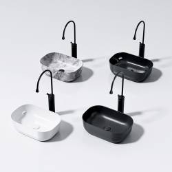 UMYWALKA NABLATOWA CERAMICZNA PROSTOKĄTNA MILO-MTB-370 CZARNA MAT MILO-MTB-370