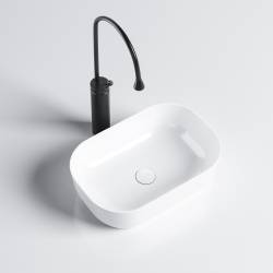 UMYWALKA NABLATOWA CERAMICZNA PROSTOKĄTNA MILO-WH-370 BIAŁA MILO-WH-370