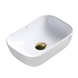 UMYWALKA NABLATOWA CERAMICZNA PROSTOKĄTNA MILO-WH-370 BIAŁA MILO-WH-370