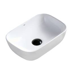 UMYWALKA NABLATOWA CERAMICZNA PROSTOKĄTNA MILO-WH-370 BIAŁA MILO-WH-370