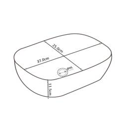 UMYWALKA NABLATOWA CERAMICZNA PROSTOKĄTNA MILO-WH-370 BIAŁA MILO-WH-370