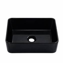 UMYWALKA NABLATOWA CERAMICZNA PROSTOKĄTNA LUXO-BL-410 CZARNY LUXO-BL-410