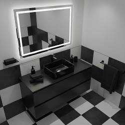 UMYWALKA NABLATOWA CERAMICZNA PROSTOKĄTNA LUXO-BL-410 CZARNY LUXO-BL-410