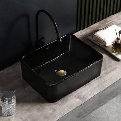 UMYWALKA NABLATOWA CERAMICZNA PROSTOKĄTNA LUXO-BL-410 CZARNY LUXO-BL-410