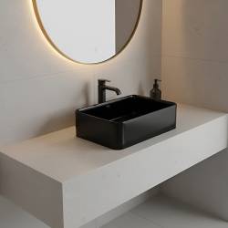UMYWALKA NABLATOWA CERAMICZNA PROSTOKĄTNA LUXO-BL-410 CZARNY LUXO-BL-410