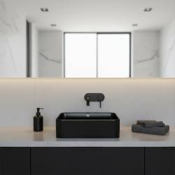 UMYWALKA NABLATOWA CERAMICZNA PROSTOKĄTNA LUXO-BL-410 CZARNY LUXO-BL-410