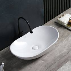 UMYWALKA NABLATOWA CERAMICZNA OWALNA LAVI-WH-625 BIAŁA LAVI-WH-625