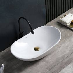 UMYWALKA NABLATOWA CERAMICZNA OWALNA LAVI-WH-625 BIAŁA LAVI-WH-625