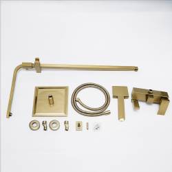 BATERIA PRYSZNICOWA ŁAZIENKOWA Z DESZCZOWNICĄ F170C ZŁOTA SZCZOTKOWANA F170C-GL-BR