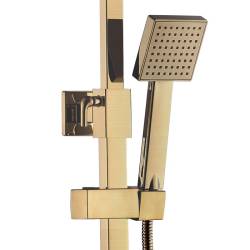 BATERIA PRYSZNICOWA Z TERMOSTATEM DESZCZOWNICĄ T153 ZŁOTA SZCZOTKOWANA T153-GL-BR