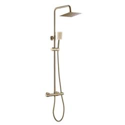 BATERIA PRYSZNICOWA Z TERMOSTATEM I DESZCZOWNICĄ T151-GL-BR ZŁOTA SZCZOTKOWANA T151-GL-BR