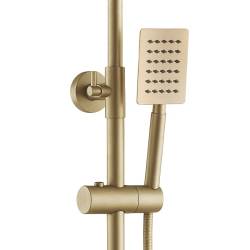 BATERIA PRYSZNICOWA Z TERMOSTATEM I DESZCZOWNICĄ T151-GL-BR ZŁOTA SZCZOTKOWANA T151-GL-BR
