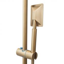 BATERIA PRYSZNICOWA Z TERMOSTATEM I DESZCZOWNICĄ T151-GL-BR ZŁOTA SZCZOTKOWANA T151-GL-BR