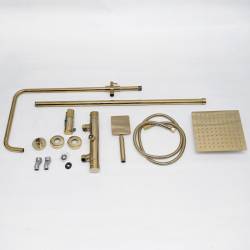BATERIA PRYSZNICOWA Z TERMOSTATEM I DESZCZOWNICĄ T151-GL-BR ZŁOTA SZCZOTKOWANA T151-GL-BR