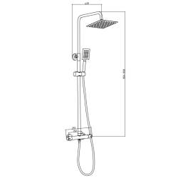 BATERIA PRYSZNICOWA Z TERMOSTATEM I DESZCZOWNICĄ T151-GL-BR ZŁOTA SZCZOTKOWANA T151-GL-BR