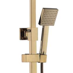 BATERIA PRYSZNICOWA Z TERMOSTATEM I DESZCZOWNICĄ T154C ZŁOTA SZCZOTKOWANA T154-GL-BR