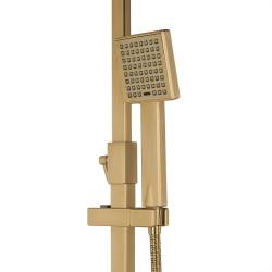 BATERIA PRYSZNICOWA Z TERMOSTATEM I DESZCZOWNICĄ T154C ZŁOTA SZCZOTKOWANA T154-GL-BR