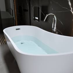 WANNA WOLNOSTOJĄCA FORTE 520B BIAŁA PRZELEW CHROM 160x75 CM FORTE-520B-160X75