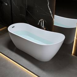 WANNA WOLNOSTOJĄCA FORTE 520B BIAŁA PRZELEW CHROM 160x75 CM FORTE-520B-160X75