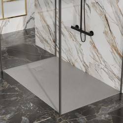 BRODZIK PRYSZNICOWY KAMIENNY PROSTOKĄTNY SLIM RIKO SZARY 90x70 CM RIKO-GR-90X70
