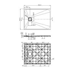 BRODZIK PRYSZNICOWY KAMIENNY PROSTOKĄTNY SLIM RIKO SZARY 90x70 CM RIKO-GR-90X70