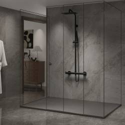 BRODZIK PRYSZNICOWY KAMIENNY PROSTOKĄTNY SLIM RIKO SZARY 120x80 CM RIKO-GR-120X80