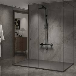 BRODZIK PRYSZNICOWY KAMIENNY PROSTOKĄTNY SLIM RIKO SZARY 100x70 CM RIKO-GR-100X70