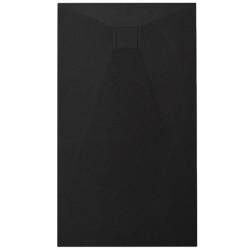 BRODZIK PRYSZNICOWY KAMIENNY PROSTOKĄTNY SLIM RIKO CZARNY 90x70 CM RIKO-BL-90X70