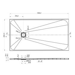 BRODZIK PRYSZNICOWY KAMIENNY PROSTOKĄTNY SLIM RIKO CZARNY 150x80 CM RIKO-BL-150X80