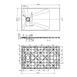 BRODZIK PRYSZNICOWY KAMIENNY PROSTOKĄTNY SLIM RIKO CZARNY 120x70 CM RIKO-BL-120X70