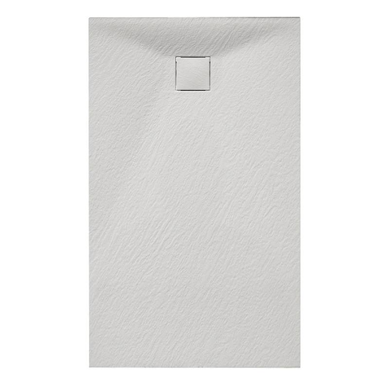 BRODZIK PRYSZNICOWY KAMIENNY PROSTOKĄTNY SLIM RIKO BIAŁY 90x80 CM RIKO-WH-90X80