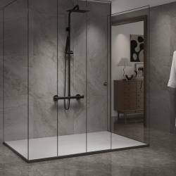 BRODZIK PRYSZNICOWY KAMIENNY PROSTOKĄTNY SLIM RIKO BIAŁY 140x80 CM RIKO-WH-140X80
