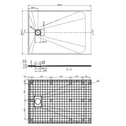 BRODZIK PRYSZNICOWY KAMIENNY PROSTOKĄTNY SLIM RIKO BIAŁY 130x90 CM RIKO-WH-130X90