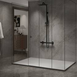 BRODZIK PRYSZNICOWY KAMIENNY PROSTOKĄTNY SLIM RIKO BIAŁY 120x90 CM RIKO-WH-120X90