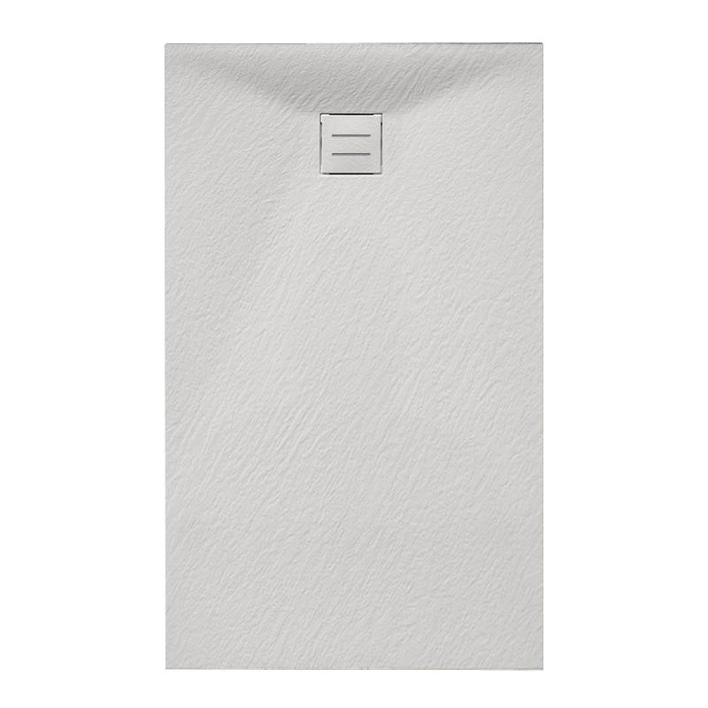 BRODZIK PRYSZNICOWY KAMIENNY PROSTOKĄTNY SLIM RIKO BIAŁY 100x80 CM RIKO-WH-100X80