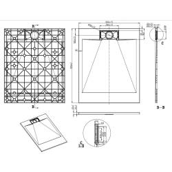 BRODZIK PRYSZNICOWY KAMIENNY PROSTOKĄTNY SLIM MIKO SZARY 110x90 CM MIKO-GR-110X90