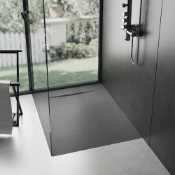 BRODZIK PRYSZNICOWY KAMIENNY PROSTOKĄTNY SLIM MIKO SZARY 100x90 CM MIKO-GR-100X90