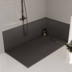 BRODZIK PRYSZNICOWY KAMIENNY PROSTOKĄTNY SLIM MIKO CZARNY 110x90 CM MIKO-BL-110X90