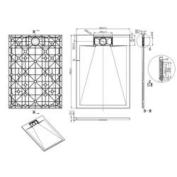 BRODZIK PRYSZNICOWY KAMIENNY PROSTOKĄTNY SLIM MIKO CZARNY 110x80 CM MIKO-BL-110X80